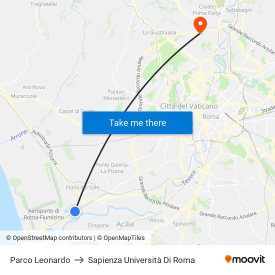 Parco Leonardo to Sapienza Università Di Roma map