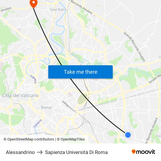 Alessandrino to Sapienza Università Di Roma map
