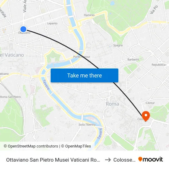 Ottaviano San Pietro Musei Vaticani Rome Metro to Colosseum map