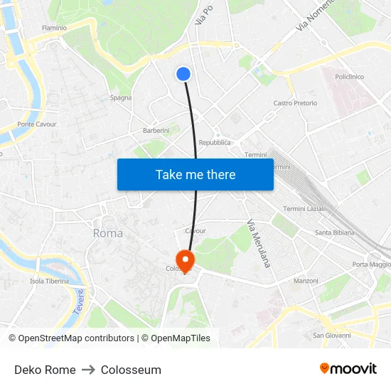 Deko Rome to Colosseum map