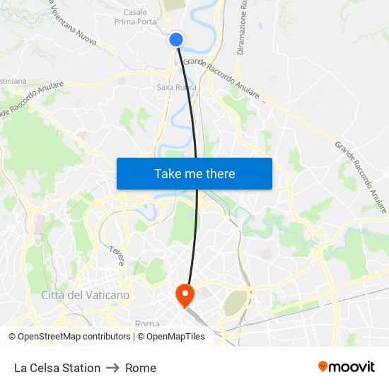 La Celsa Station to Rome map