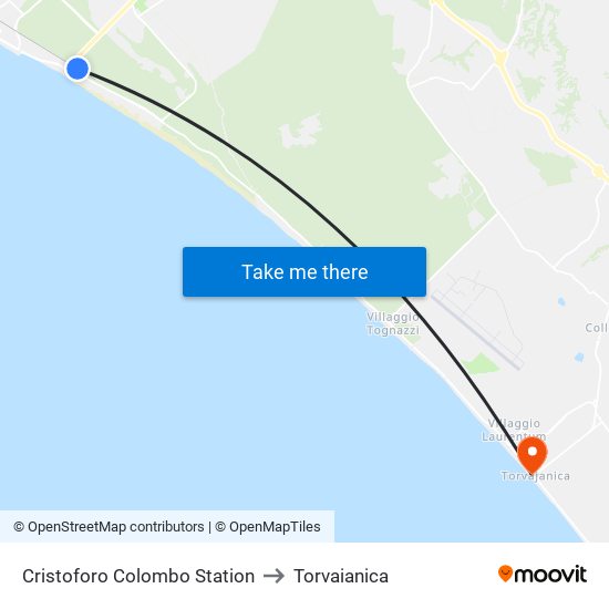 Cristoforo Colombo Station to Torvaianica map