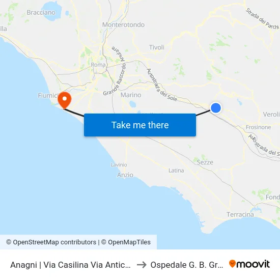 Anagni | Via Casilina Via Anticolana to Ospedale G. B. Grassi map