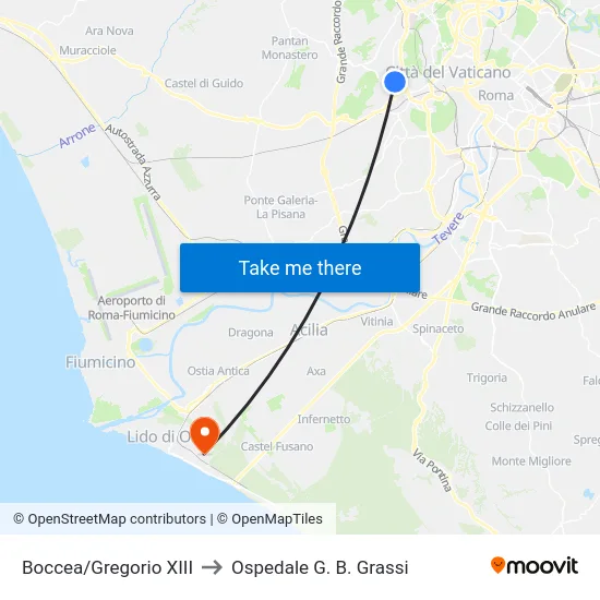 Boccea/Gregorio XIII to Ospedale G. B. Grassi map