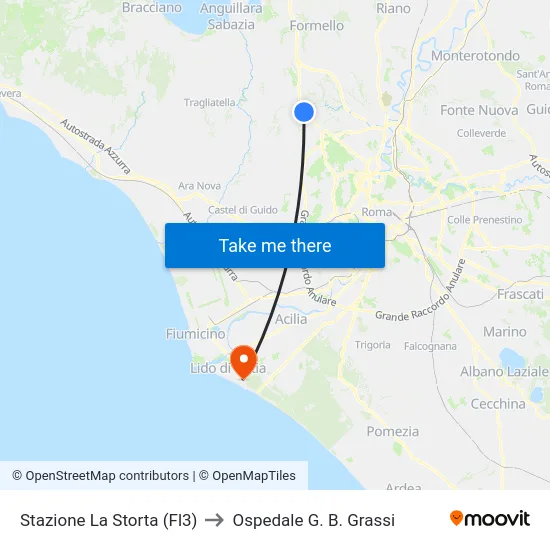 Stazione La Storta (Fl3) to Ospedale G. B. Grassi map