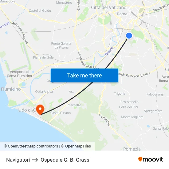 Navigatori to Ospedale G. B. Grassi map