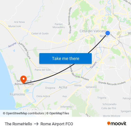 The RomeHello to Rome Airport FCO map