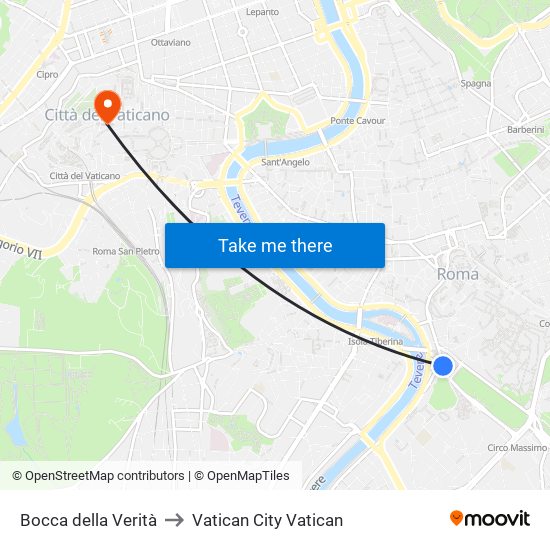 Bocca della Verità to Vatican City Vatican map