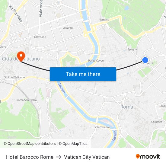 Hotel Barocco Rome to Vatican City Vatican map
