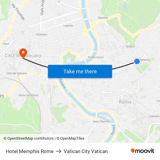 Hotel Memphis Rome to Vatican City Vatican map