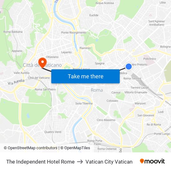 The Independent Hotel Rome to Vatican City Vatican map