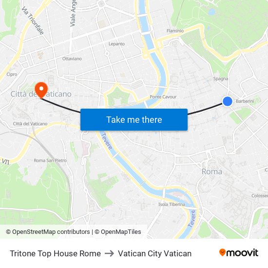 Tritone Top House Rome to Vatican City Vatican map