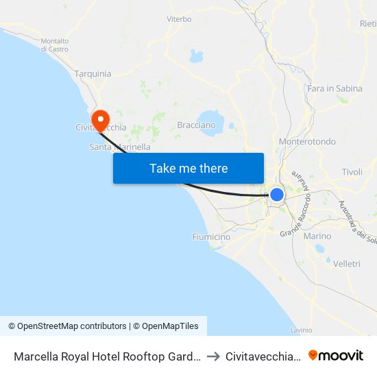 Marcella Royal Hotel Rooftop Garden Rome to Civitavecchia Port map