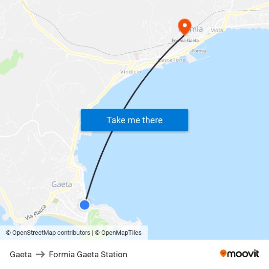 Gaeta to Formia Gaeta Station map