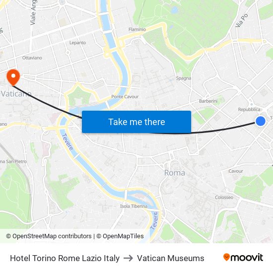 Hotel Torino Rome Lazio Italy to Vatican Museums map