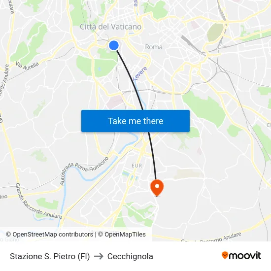 Stazione S. Pietro (Fl) to Cecchignola map