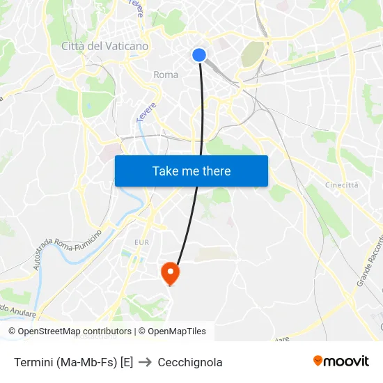 Termini (Ma-Mb-Fs) [E] to Cecchignola map