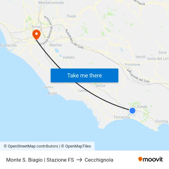 Monte S. Biagio | Stazione FS to Cecchignola map