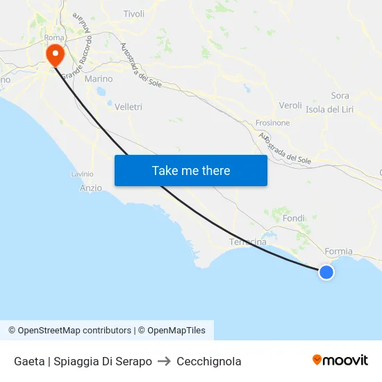 Gaeta | Spiaggia Di Serapo to Cecchignola map