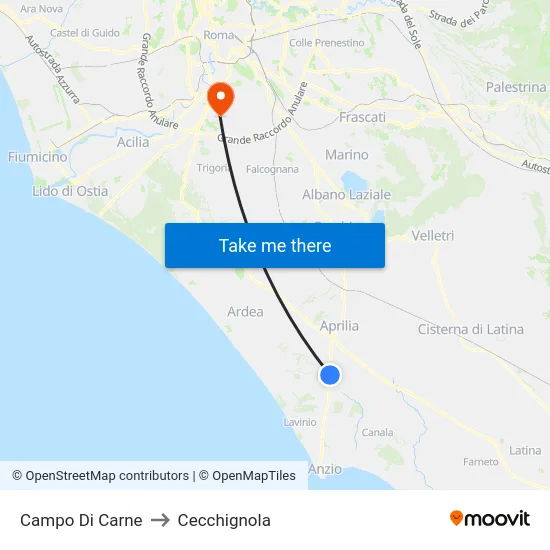 Campo Di Carne to Cecchignola map
