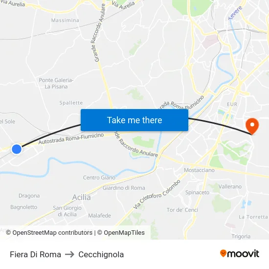 Fiera Di Roma to Cecchignola map