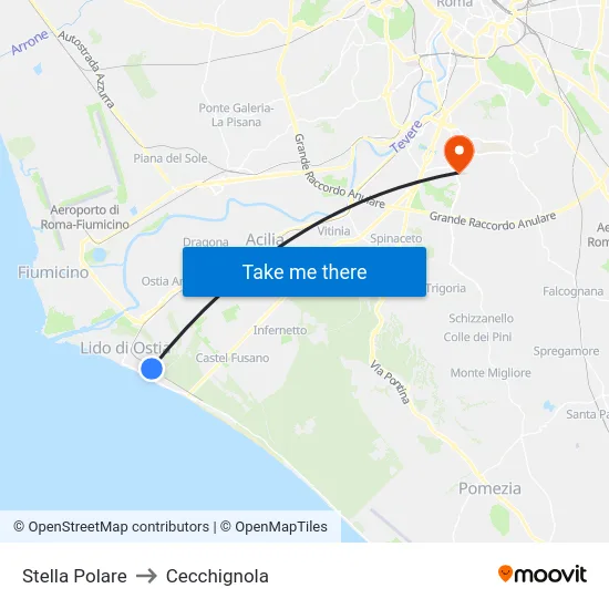 Stella Polare to Cecchignola map