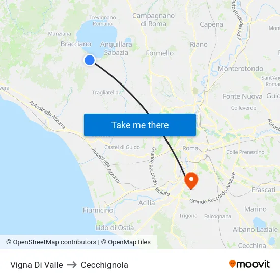 Vigna Di Valle to Cecchignola map