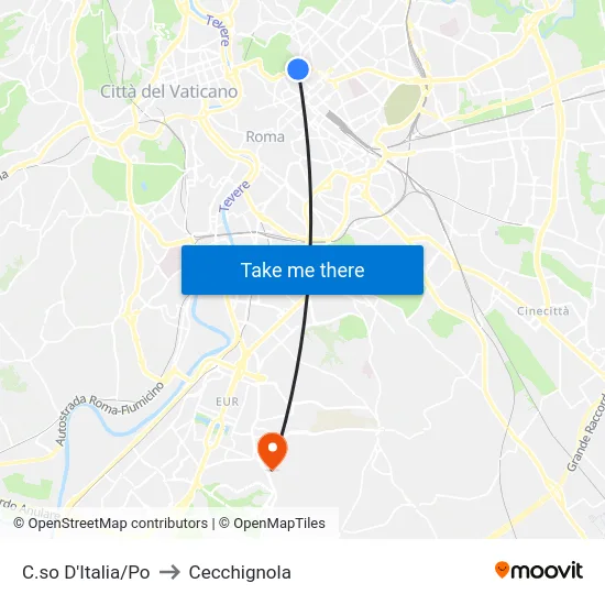C.so D'Italia/Po to Cecchignola map