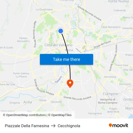 Piazzale Della Farnesina to Cecchignola map