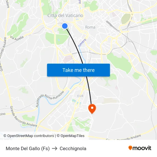 Monte Del Gallo (Fs) to Cecchignola map