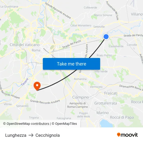 Lunghezza to Cecchignola map