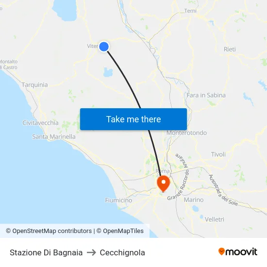 Stazione Di Bagnaia to Cecchignola map