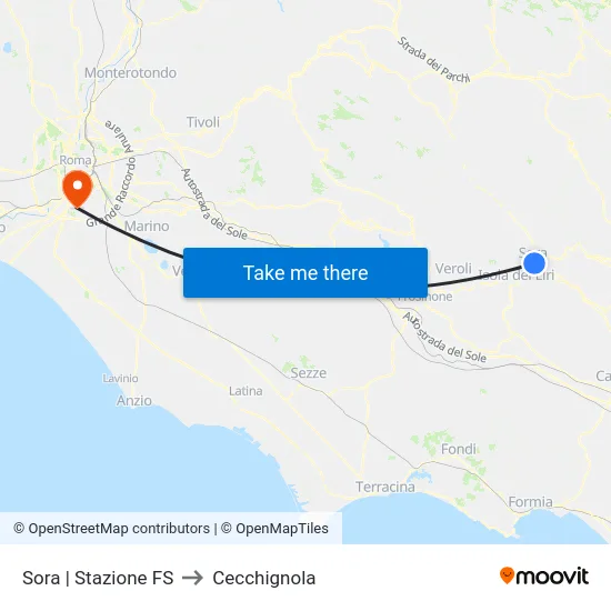 Sora | Stazione FS to Cecchignola map