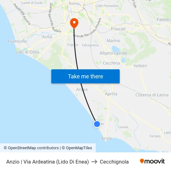 Anzio | Via Ardeatina (Lido Di Enea) to Cecchignola map