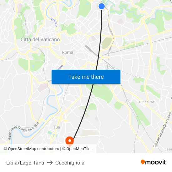 Libia/Lago Tana to Cecchignola map