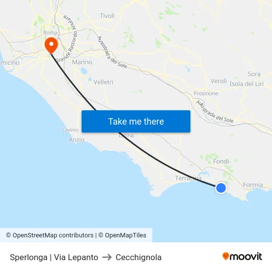 Sperlonga | Via Lepanto to Cecchignola map