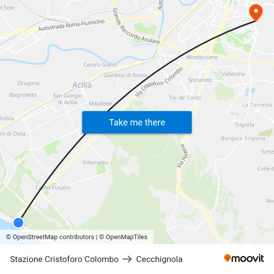 Stazione Cristoforo Colombo to Cecchignola map