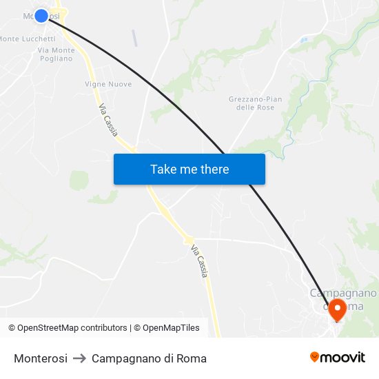 Monterosi to Campagnano di Roma map