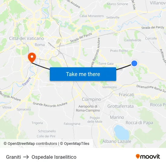 Graniti to Israelitic Hospital map