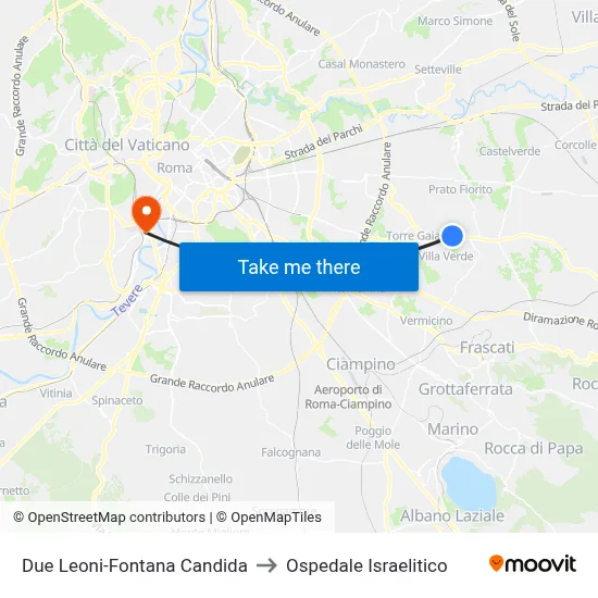 Due Leoni-Fontana Candida to Israelitic Hospital map