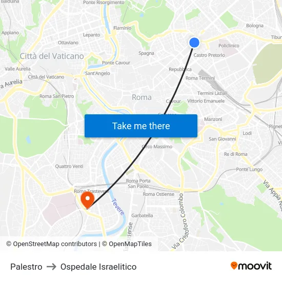 Palestro to Ospedale Israelitico map