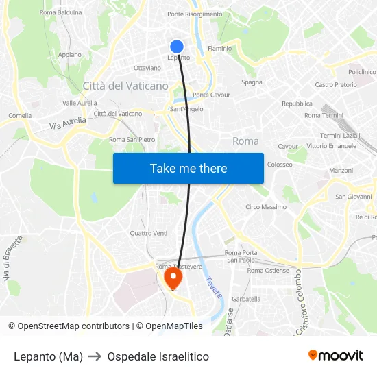 Lepanto (Ma) to Ospedale Israelitico map