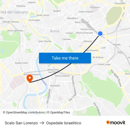 Scalo San Lorenzo to Ospedale Israelitico map