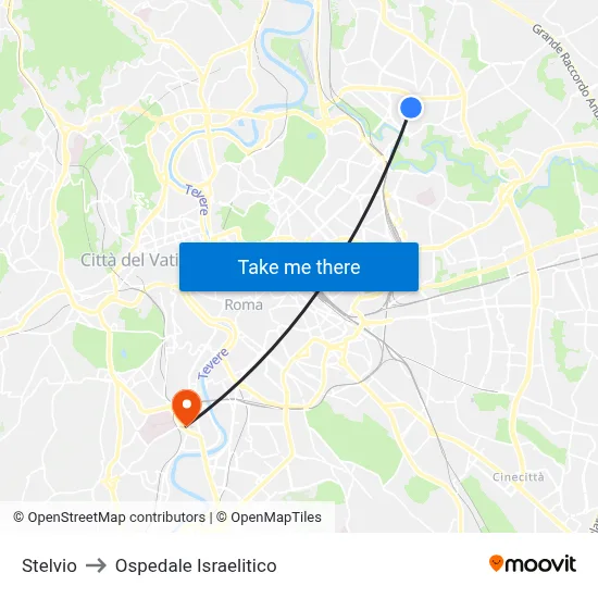 Stelvio to Ospedale Israelitico map