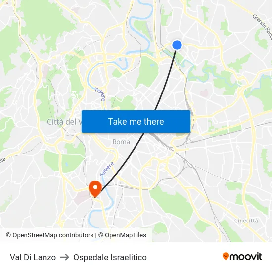 Val Di Lanzo to Ospedale Israelitico map