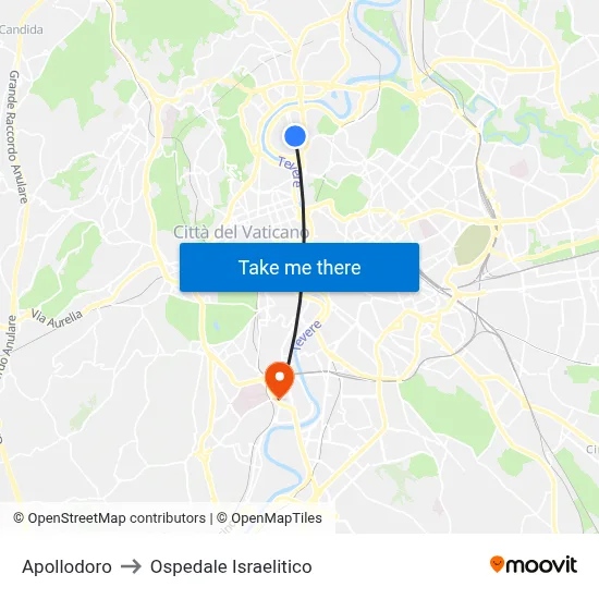 Apollodoro to Ospedale Israelitico map