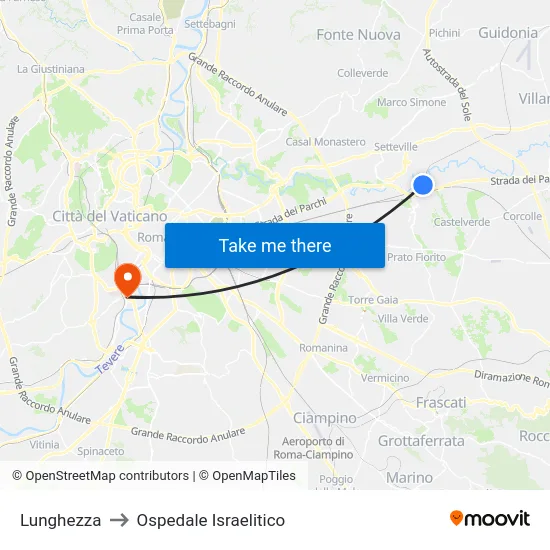 Lunghezza to Ospedale Israelitico map