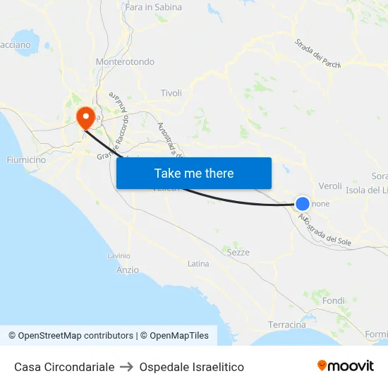 Detention Center to Israelitic Hospital map