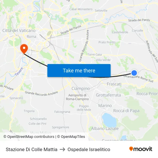 Stazione Di Colle Mattia to Ospedale Israelitico map