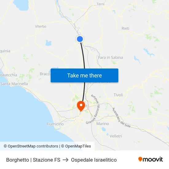 Borghetto | Railway Station to Israelitic Hospital map